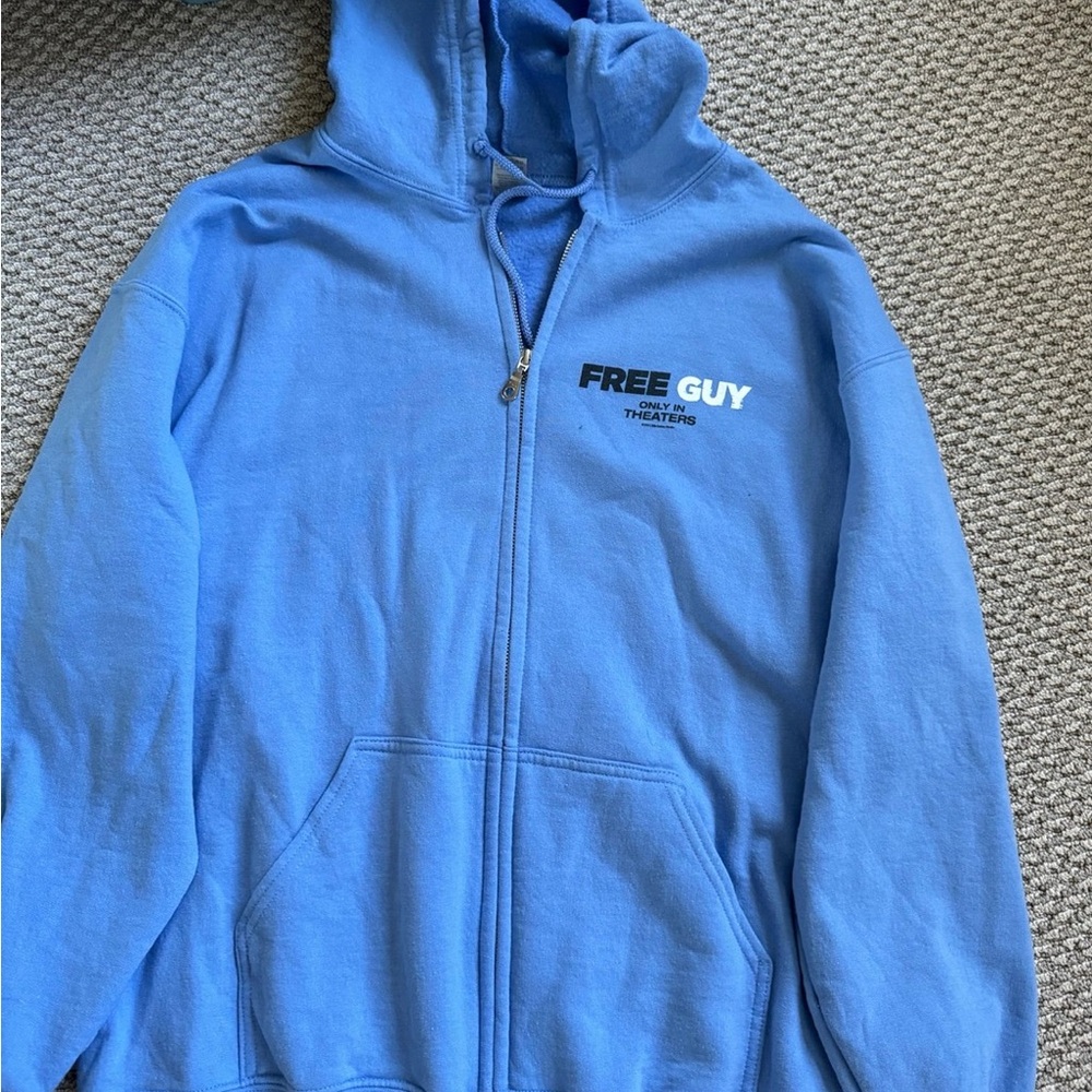 Blue Free Guy Zip-Up Hoodie